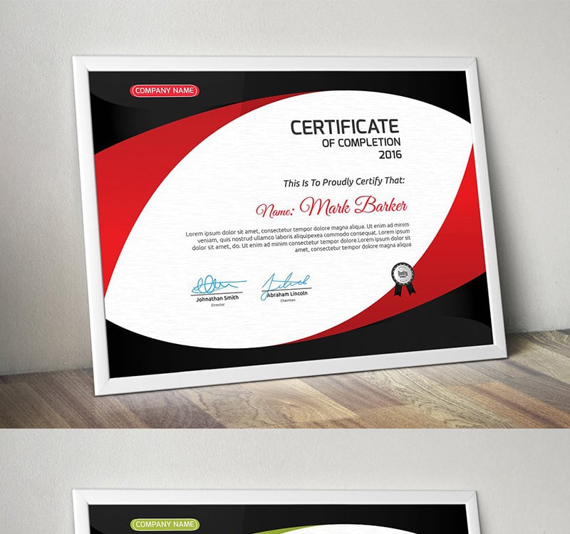 Curvy Modern Certificate Template #95703 - TemplateMonster