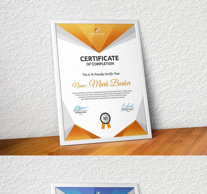 Geometric Portrait Certificate Template TemplateMonster Geometric Portrait Certificate Template TemplateMonster
