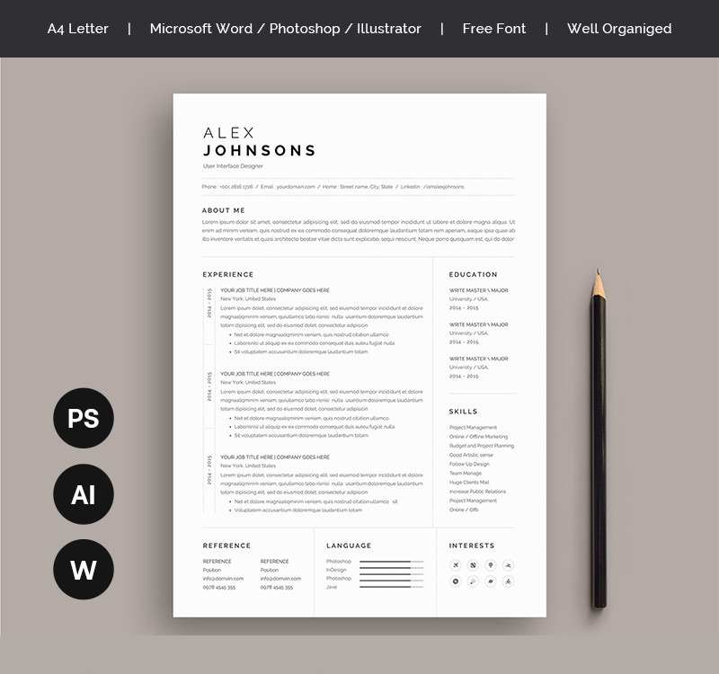 Alex Johnson Resume Template #96792 - TemplateMonster