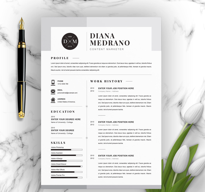 Diana Resume Template #96795 - TemplateMonster