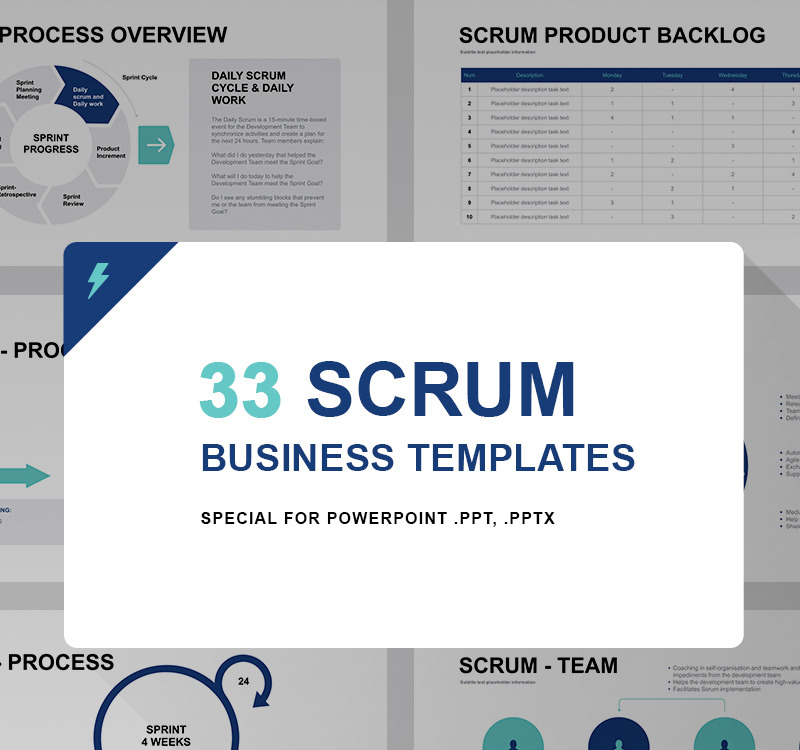 Modelo Scrum PPT PowerPoint modelo #97163 - TemplateMonster