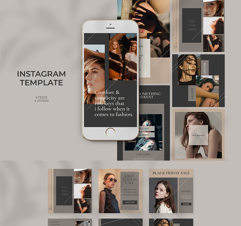 Fashion Minimlist Instagram Templates For Social Media