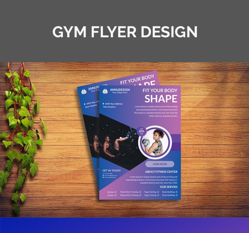 Creative and Custom Gym Flyer Design - Corporate Identity Template