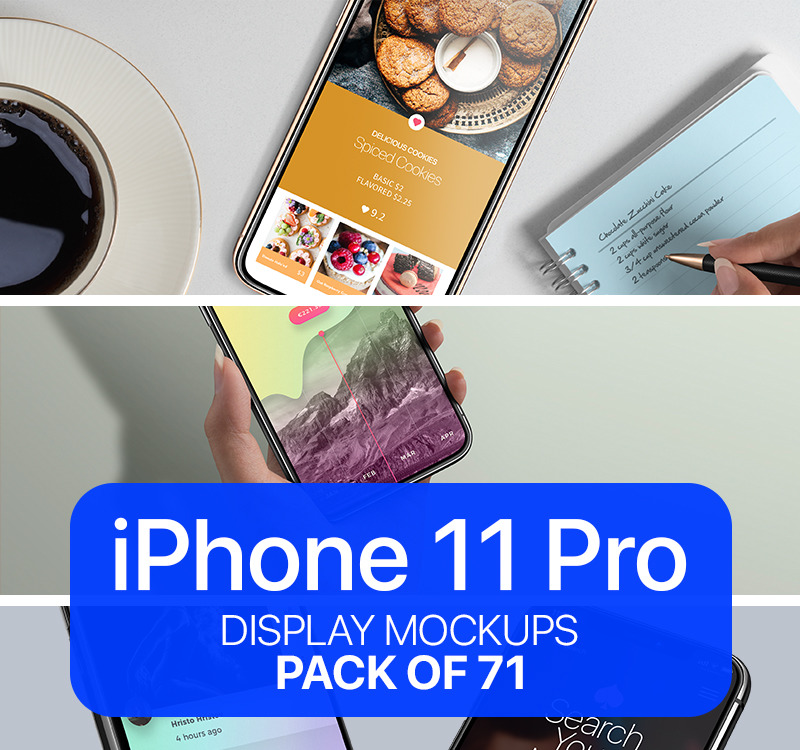 IPhone 11 Pro Display Pack of 71 Product Mockup