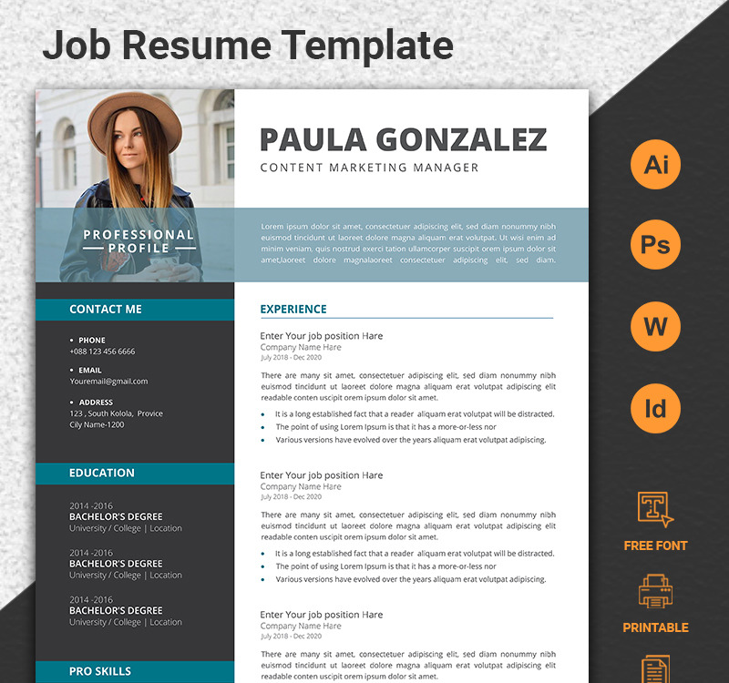 Professional, Minimal & Modern Resume Template