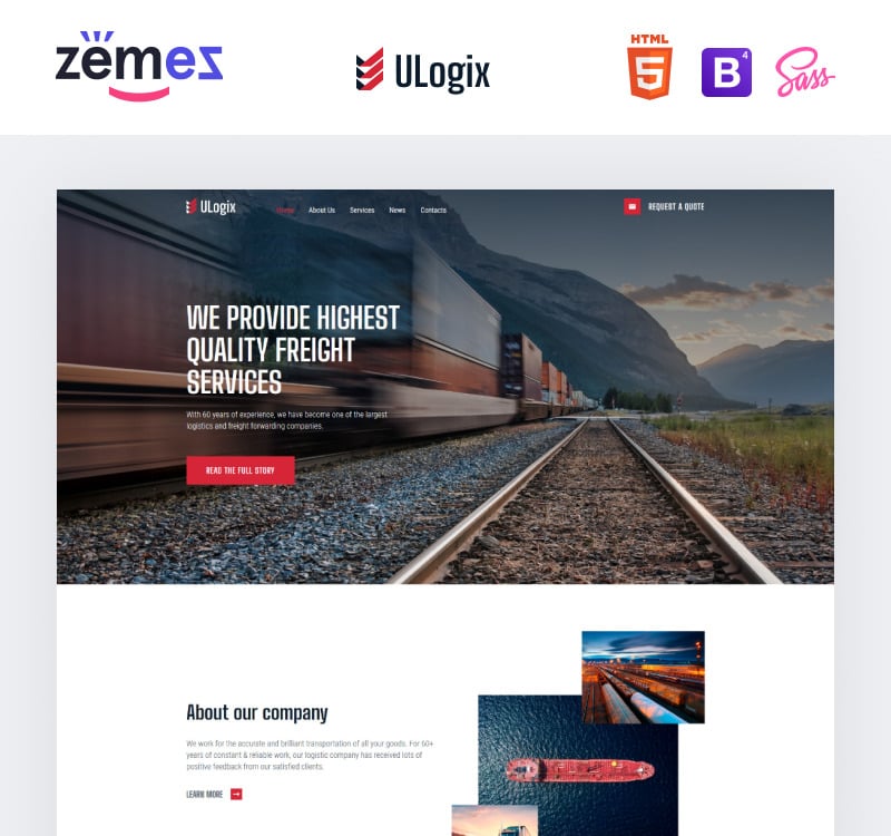 Ulogix Logistics Business Website Template