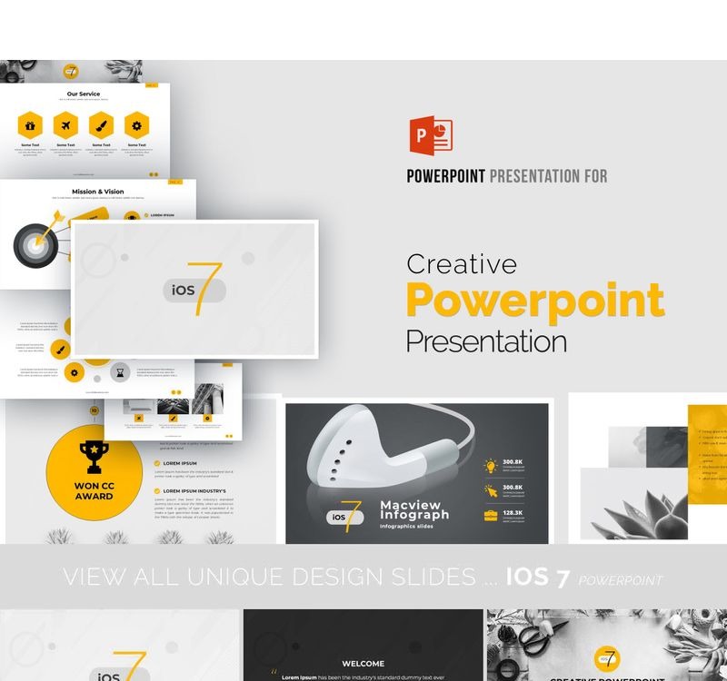 Creative Yellow Presentation PowerPoint Template