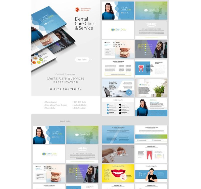 Black Powerpoint Templates Dental Health Dental Care PowerPoint