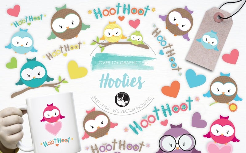 Hooties illustration pack - Vector Image Vector Graphic