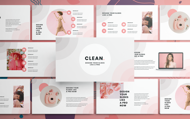 Professional Pink PowerPoint template PowerPoint Template