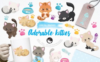 Adorable kitties illustration pack - Vector Image