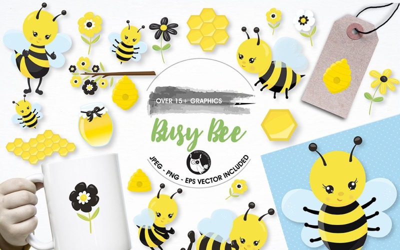 Busy bee graphics and illustrations - Vector Image Vector Graphic