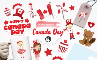 Canada day illustration pack - Vector Image