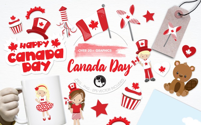Canada day illustration pack - Vector Image Vector Graphic