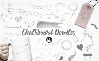 Chalkboard Doodles illustration pack - Vector Image
