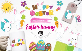 Easter bunny illustration pack - Vector Image