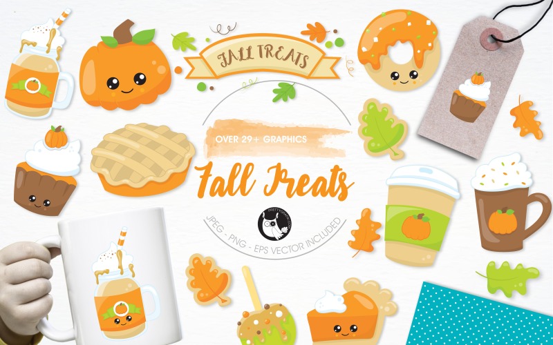 Fall treats illustration pack - Vector Image Vector Graphic