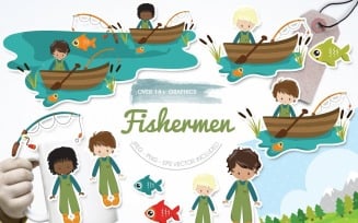 Fishermen - Vector Image