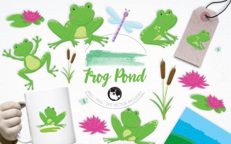 Frog Pond illustration pack - Vector Image
