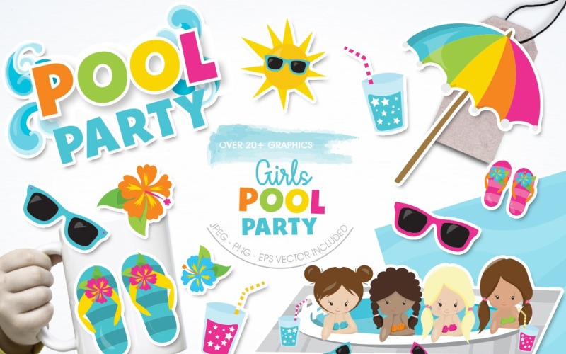 Pool Party - Vector Image Vector Graphic