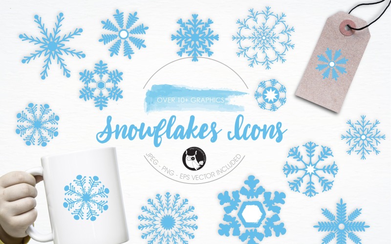 Snowflakes Icons illustration pack - Vector Image Vector Graphic