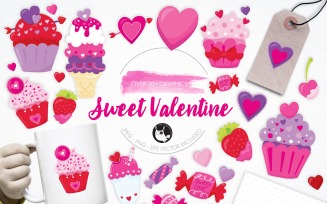 Sweet Valentine illustration pack - Vector Image