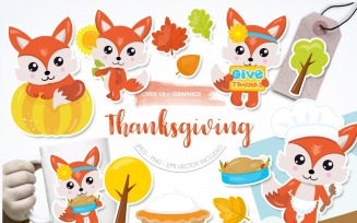 Thanksgiving Fox - Vector Image