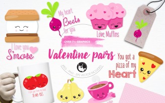 Valentine pairs illustration pack - Vector Image