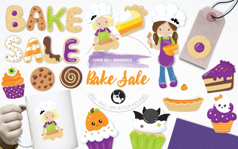 Bake sale illustration pack - Vector Image Vector Graphic