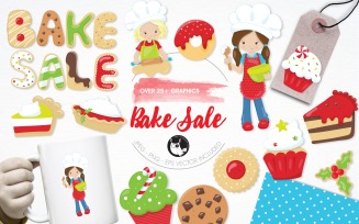 Bake sale illustration pack - Vector Image