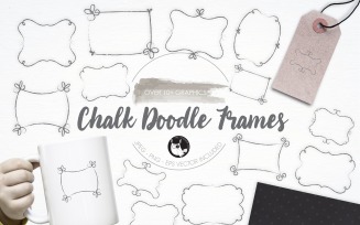 Chalk Doodle Frames illustrations - Vector Image