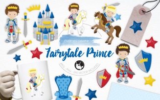 Fairytale Prince illustration pack - Vector Image