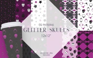 Glitter Skulls - Vector Image