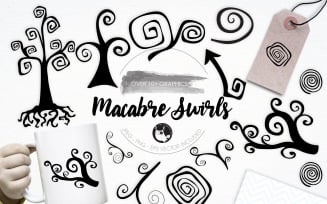 Macambre Swirls illustration pack - Vector Image