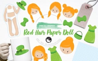 Paper doll illustration pack - Vector Image