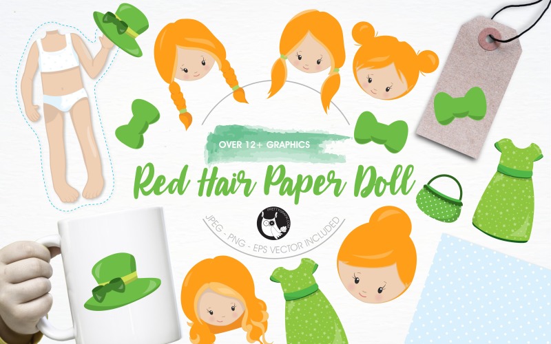 Paper doll illustration pack - Vector Image Vector Graphic