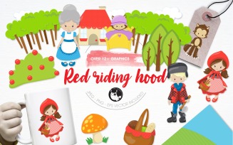 Red riding hood illustration pack - Vector Image