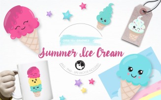 Summer Icecream graphic illustration - Vector Image