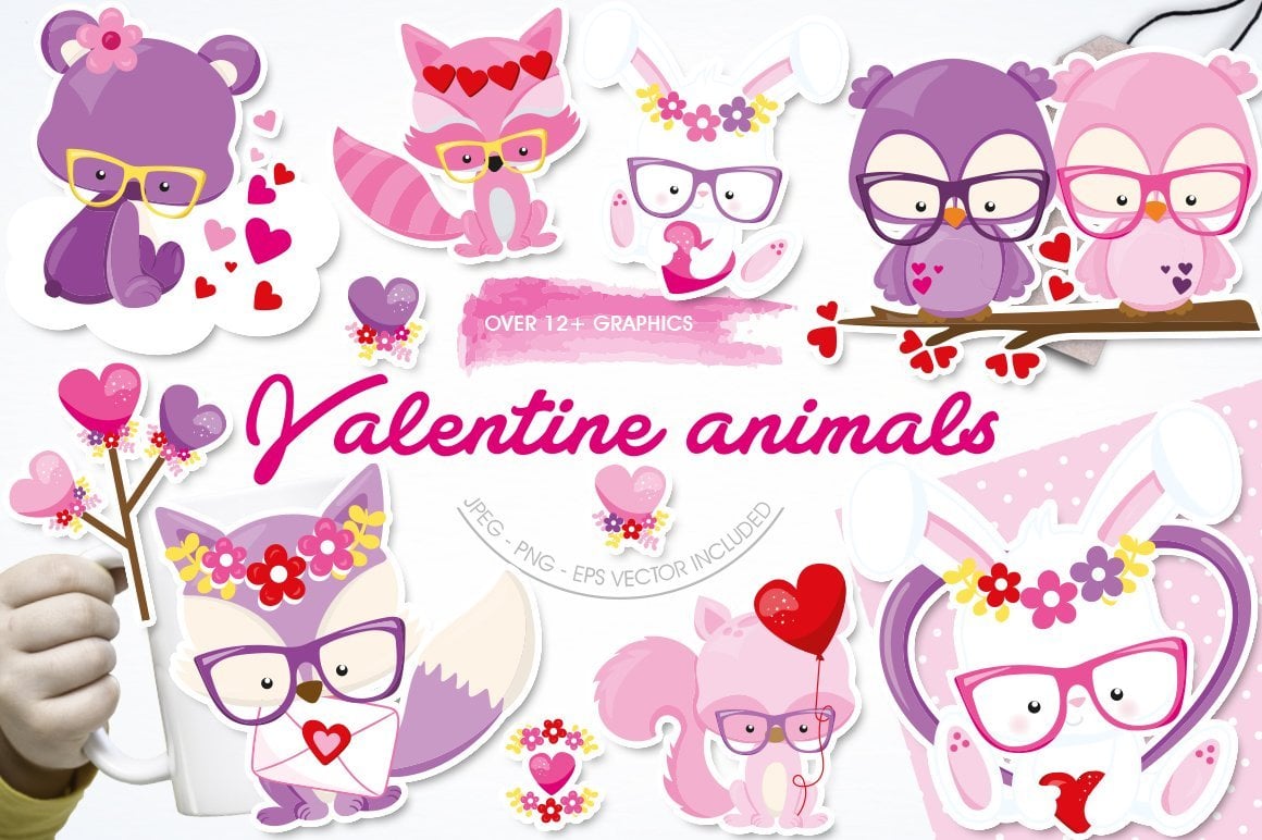 Kit Graphique #120471 Valentines Animaux Divers Modles Web - Logo template Preview