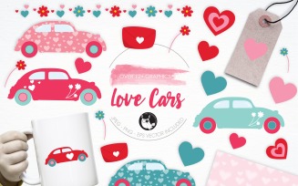 Love Cars illustration pack - Vector Image