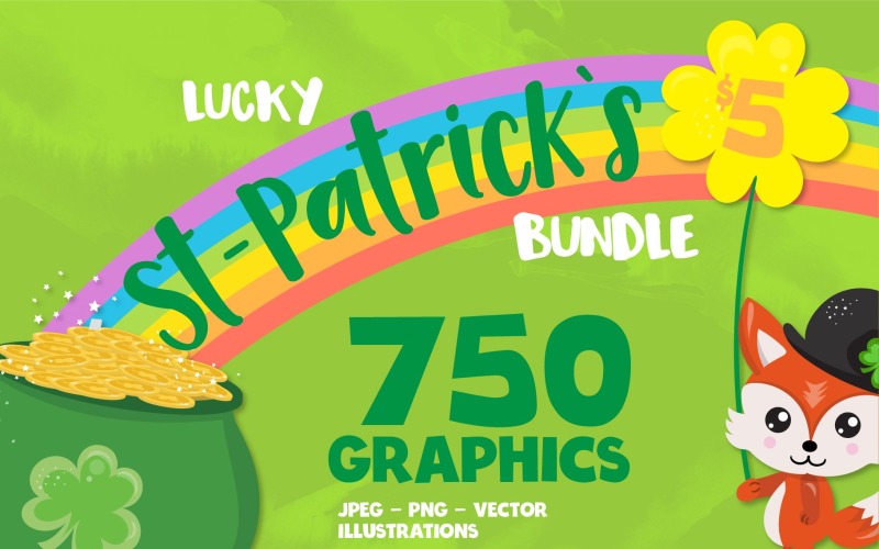 St patricks day bundle 750 in 1 - Vector Image Vector Graphic