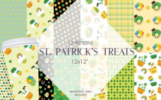 St Patrick's Treats Digital Paper - Vector Image