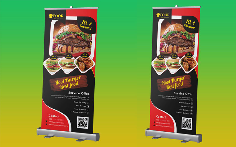 Restaurant Roll Up Banner Corporate Identity Template