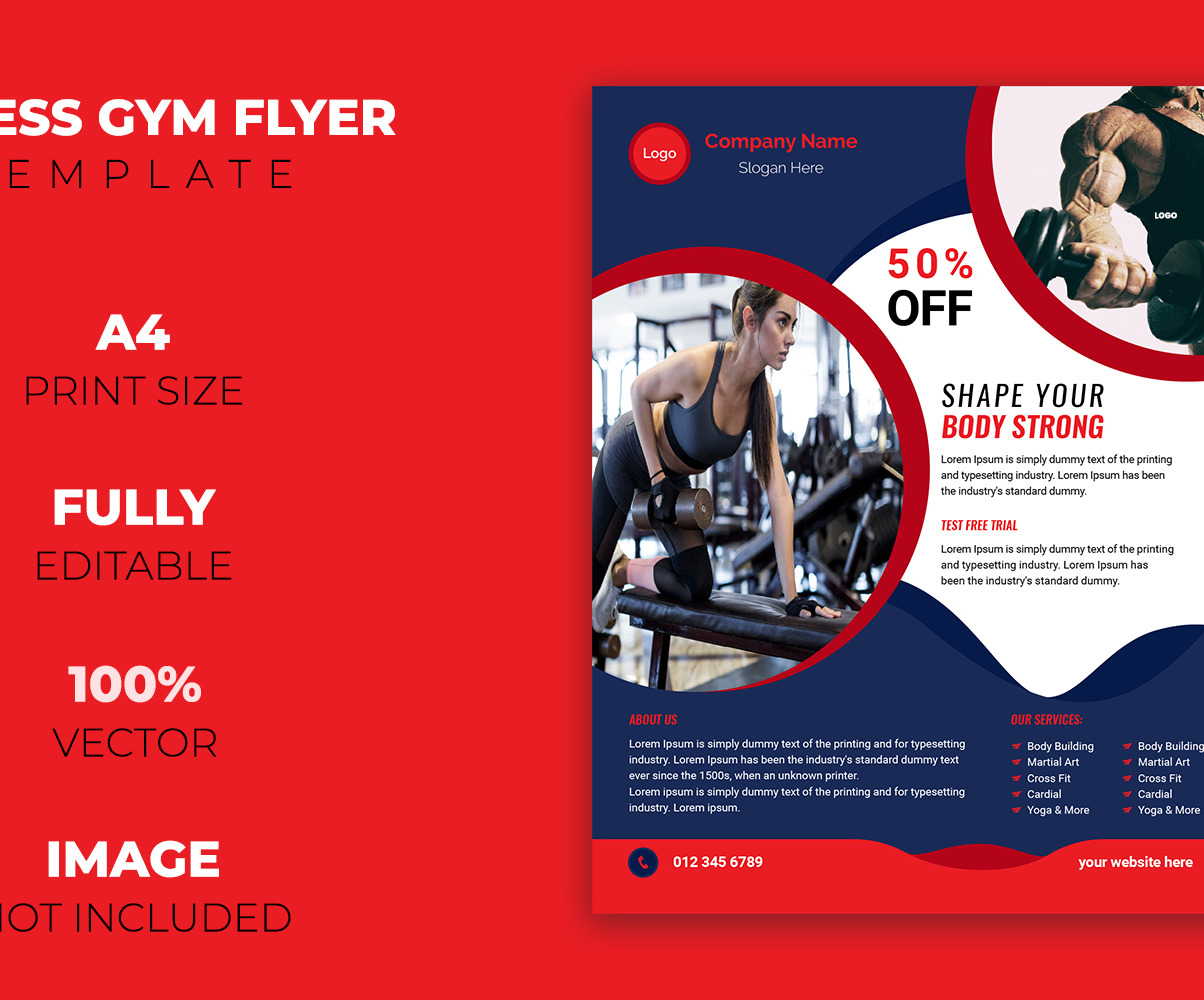 Gym Fitness Flyer Design Corporate Identity Template