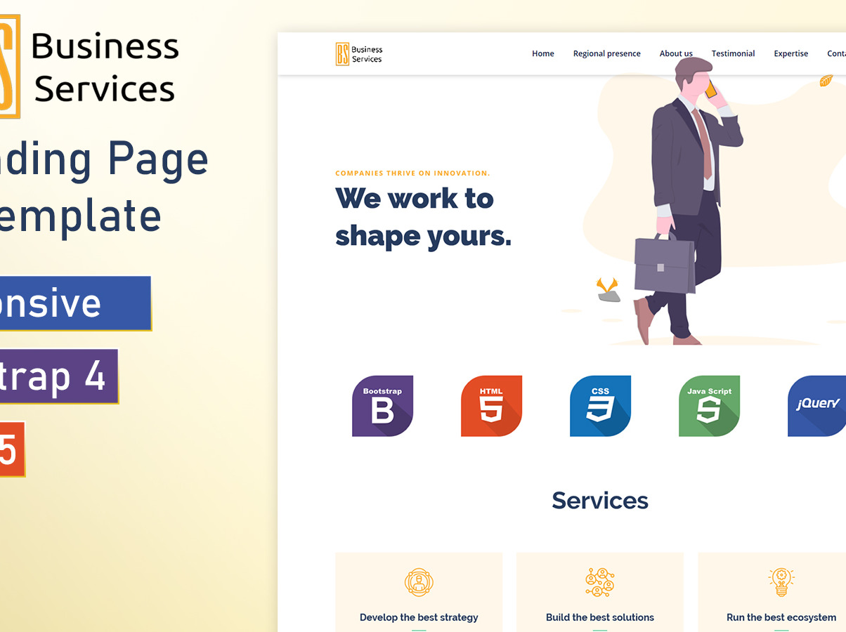BusinessService Bootstrap  4  Landing  Page  Template 