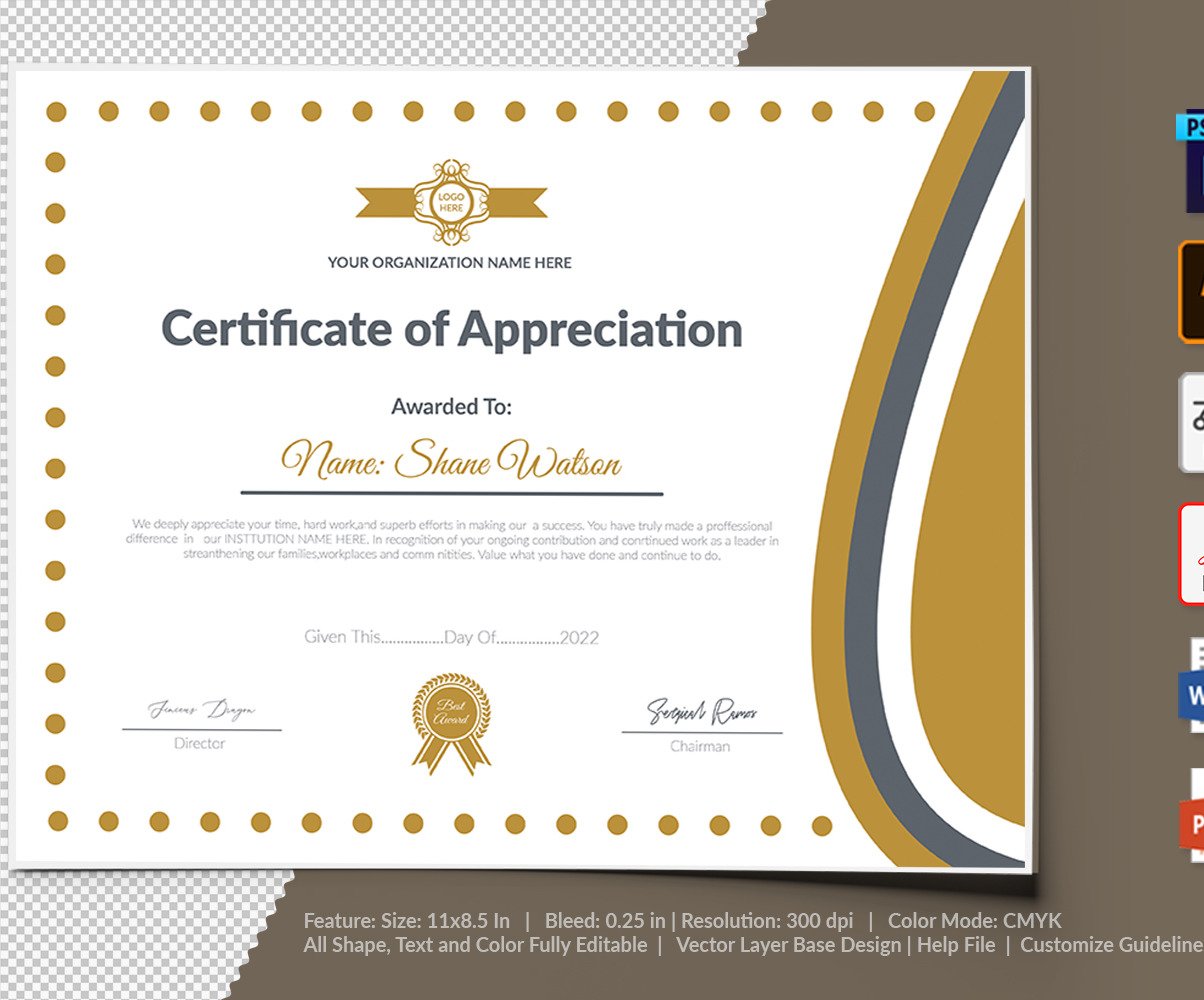 Sample Certificate Of Recognition Template