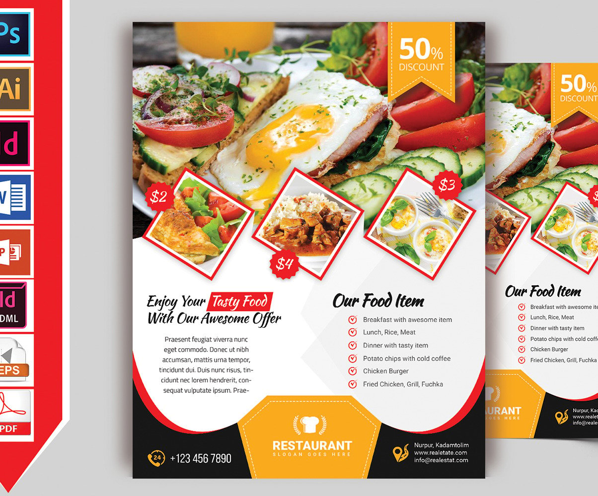 Restaurant Flyer Vol 02 Corporate Identity Template