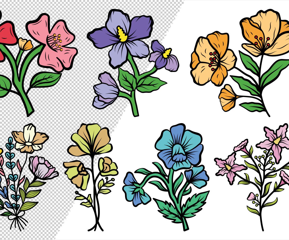 Gardening Clipart Wildflower Bouquet SVG File - Download ...