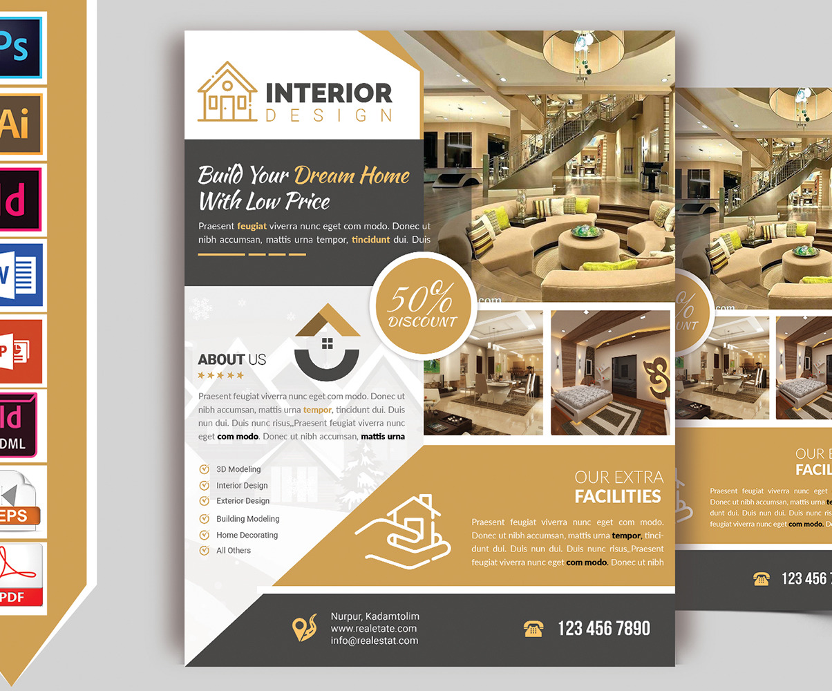 Interior Design Flyer Vol 01 Corporate Identity Template 1039