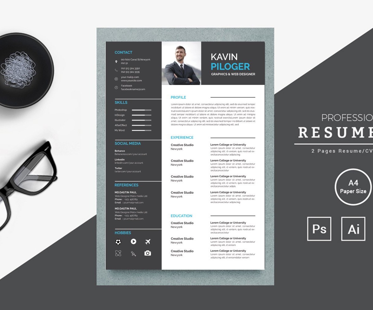 Word Kavin Resume Template #108382